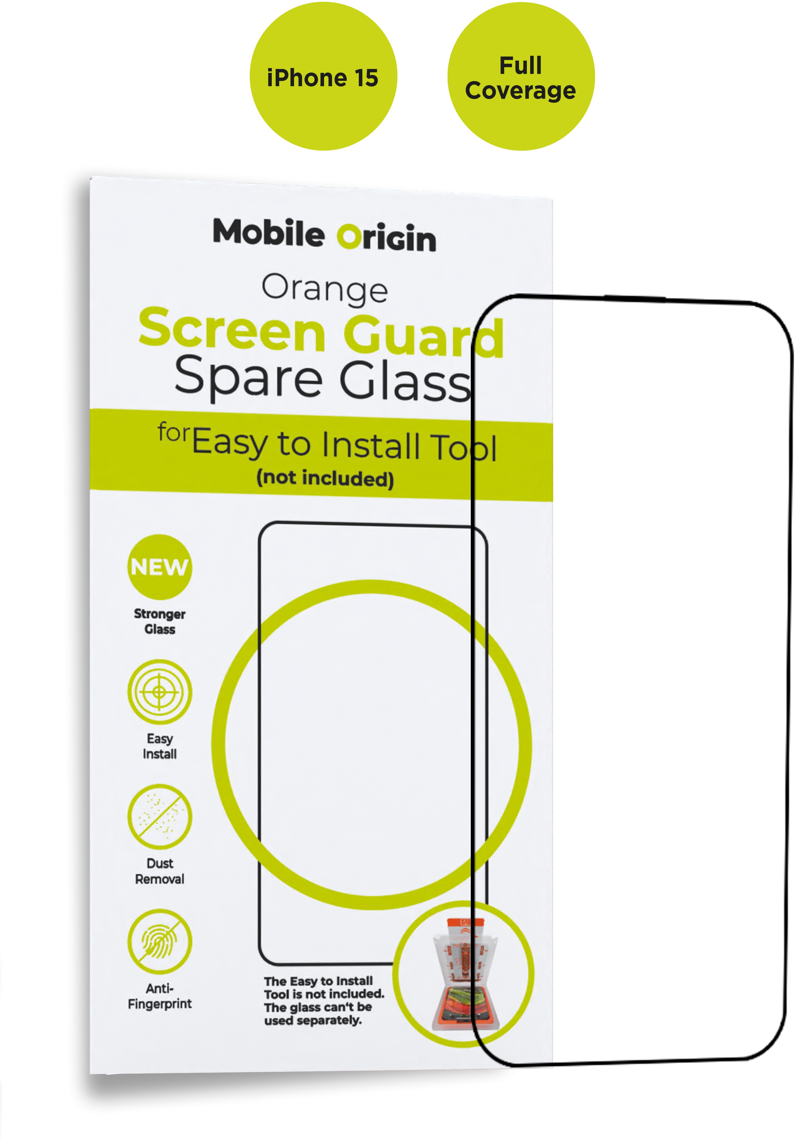 Mobile Origin Orange Screen Guard Spare Glass iPhone 15