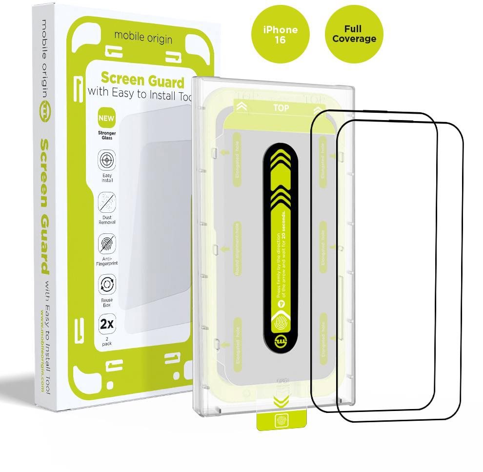 Mobile Origin Screen Guard With Easy Applicator 2 Pack iPhone 16