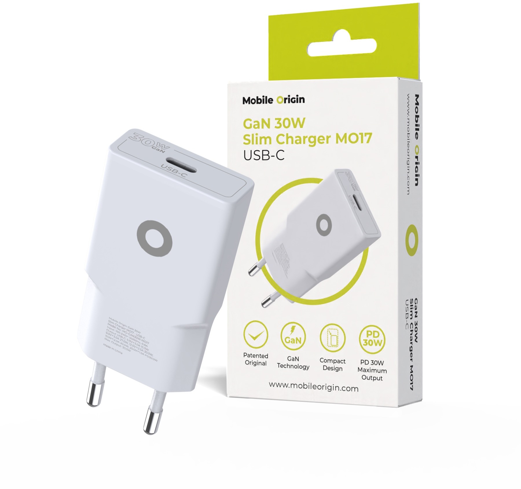 Mobile Origin GaN 30W Slim Charger TÜV MO17 – USB-C