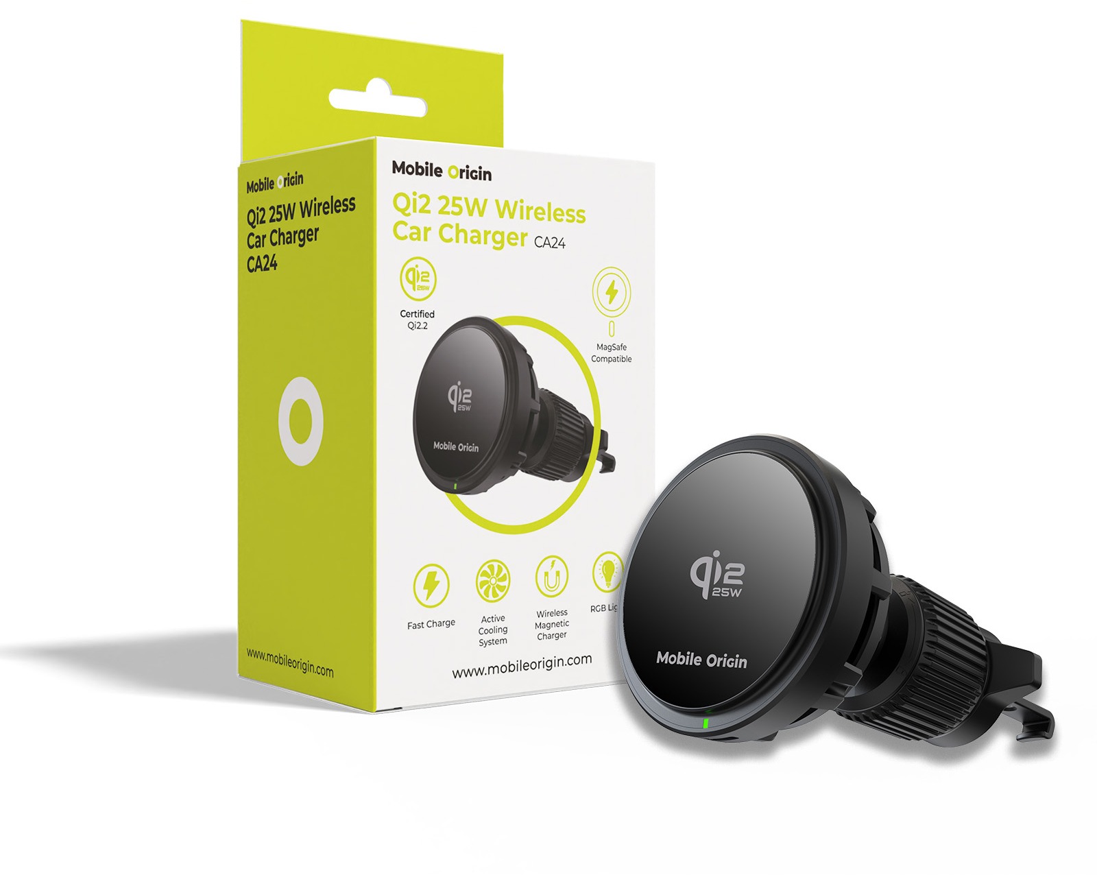 Mobile Origin Qi2 25 W Wireless Car Charger CA24
