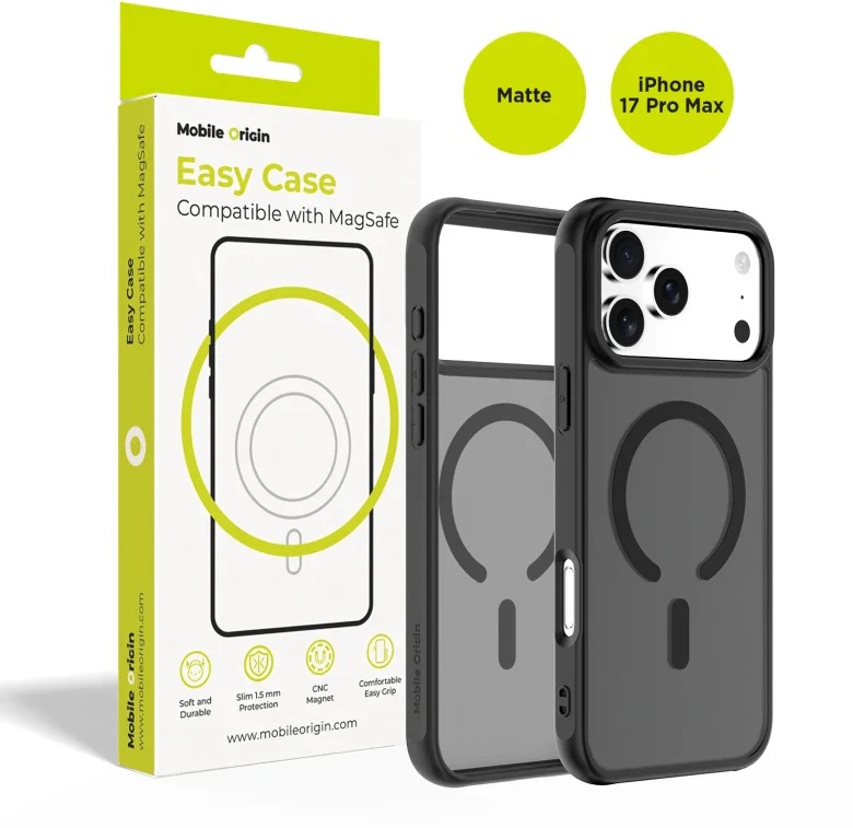 Mobile Origin Hybrid MagSafe Case Matte Black iPhone 17 Pro Max