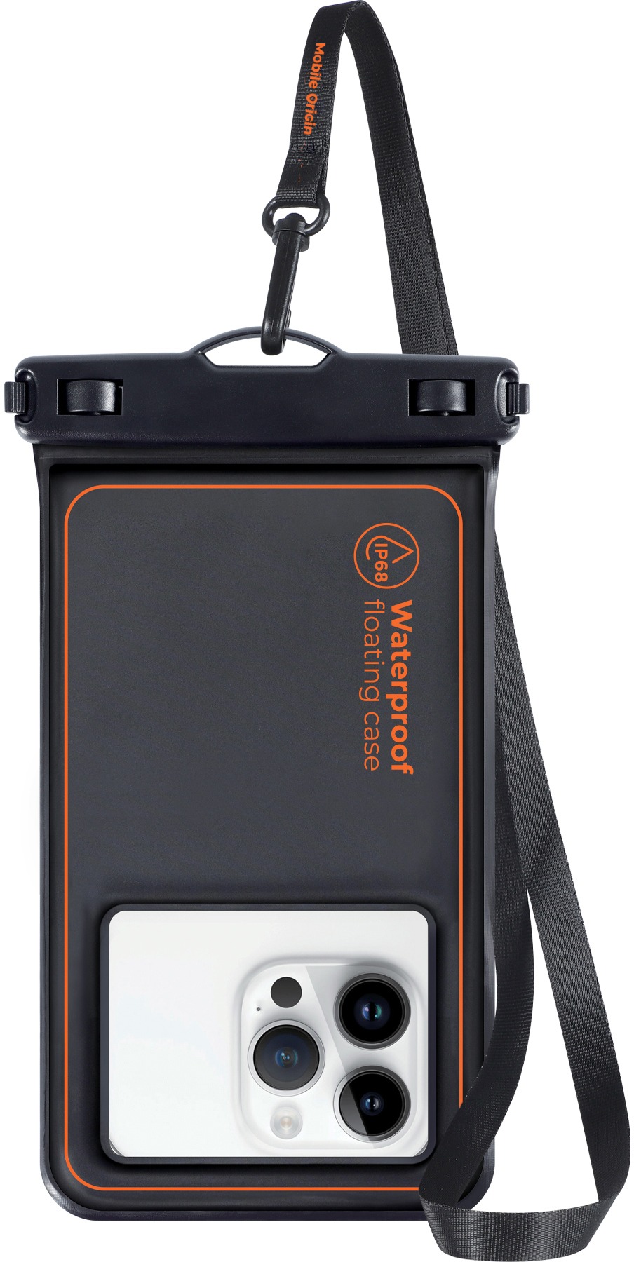 Mobile Origin Waterproof Floating Case 6.5" Black / Orange