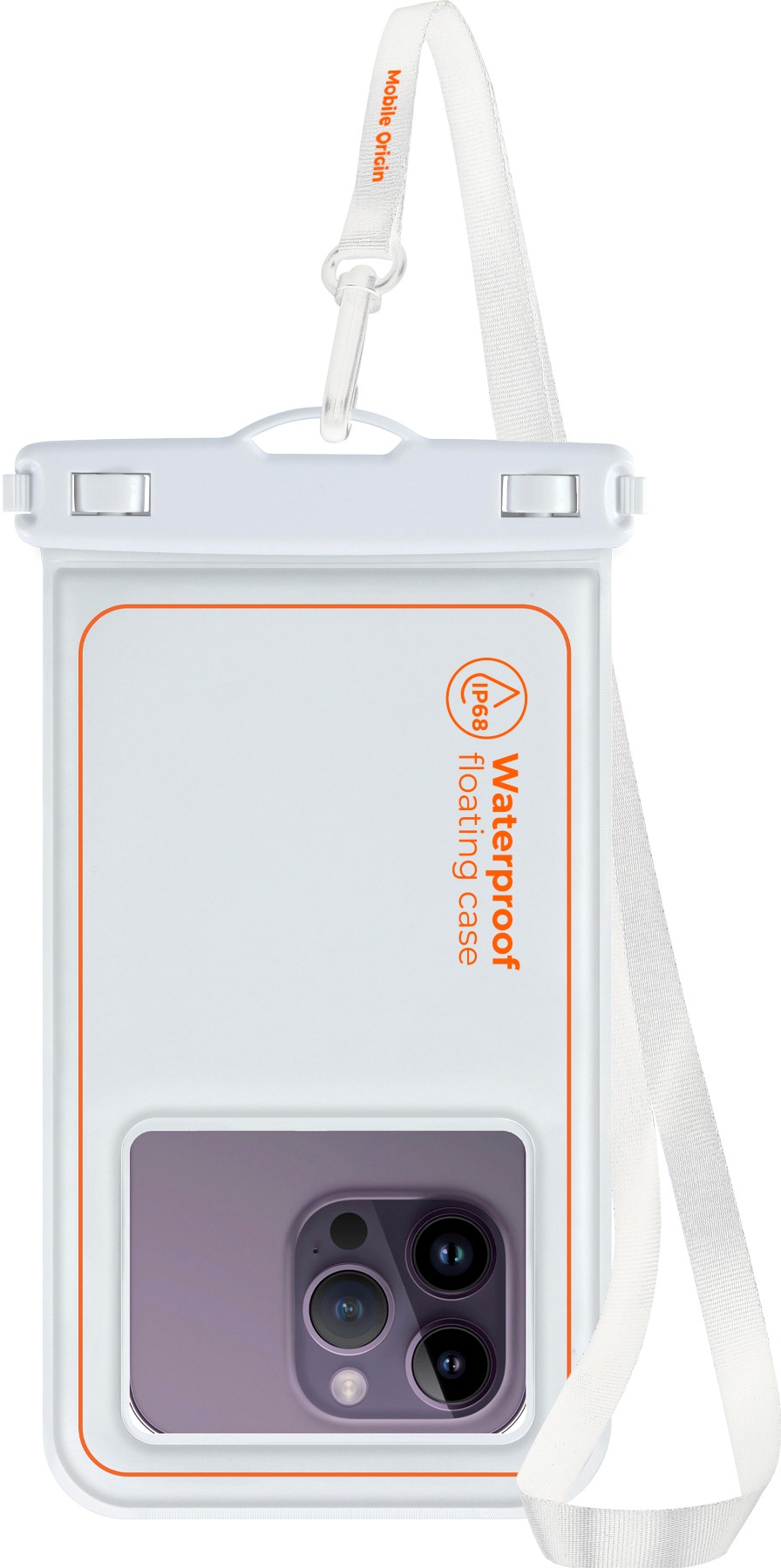 Mobile Origin Waterproof Floating Case 6.5" White / Orange