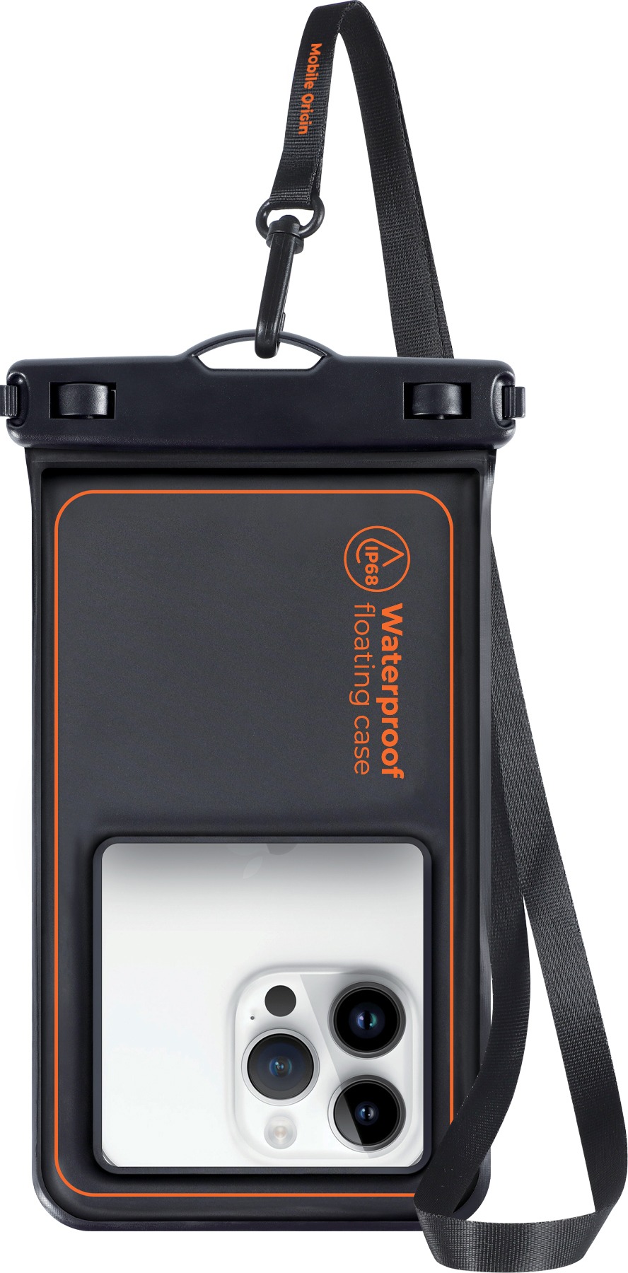 Mobile Origin Waterproof Floating Case 6.8" Black / Orange