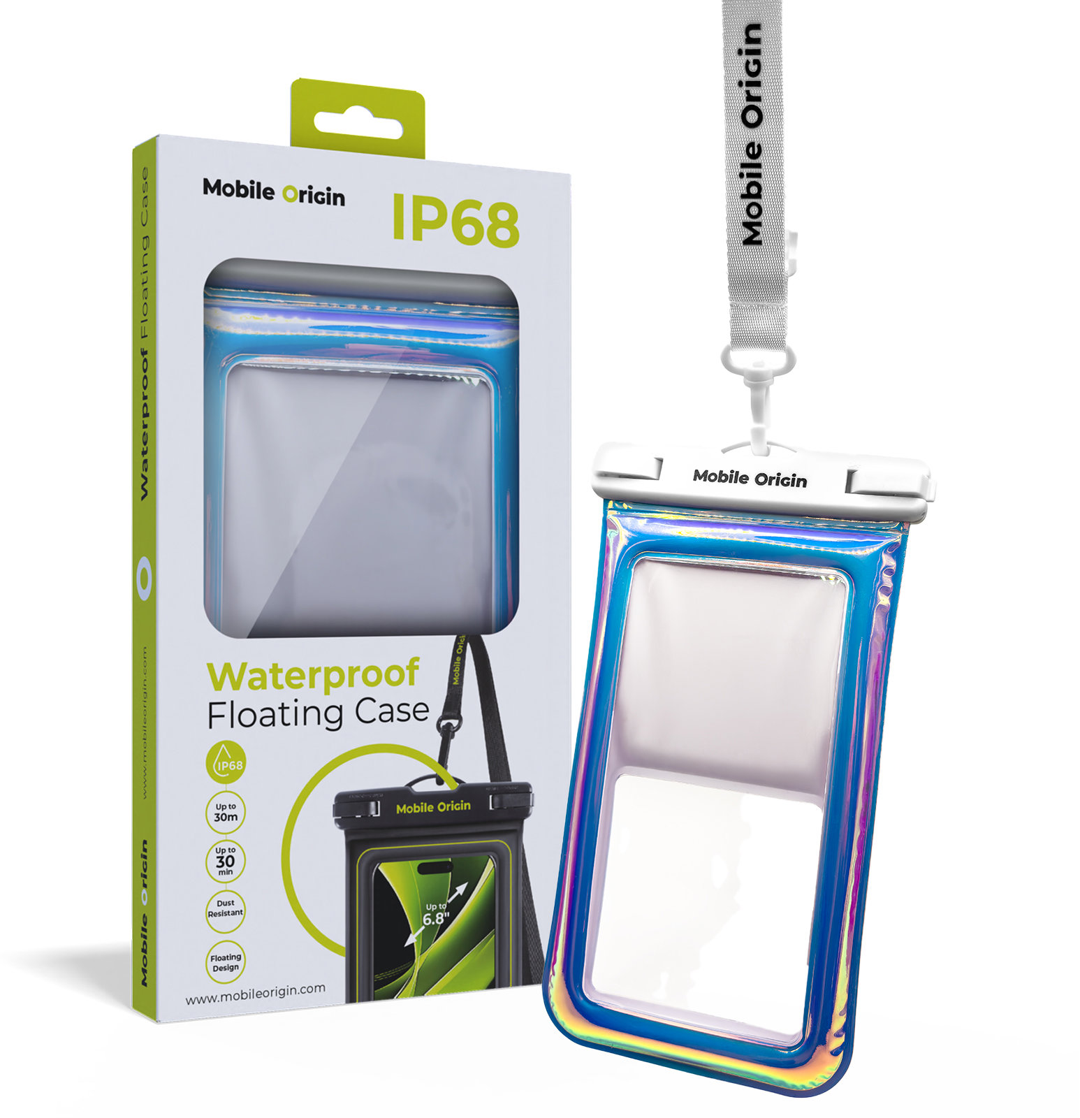 Mobile Origin Waterproof Floating Case 6,8" Glitter/White