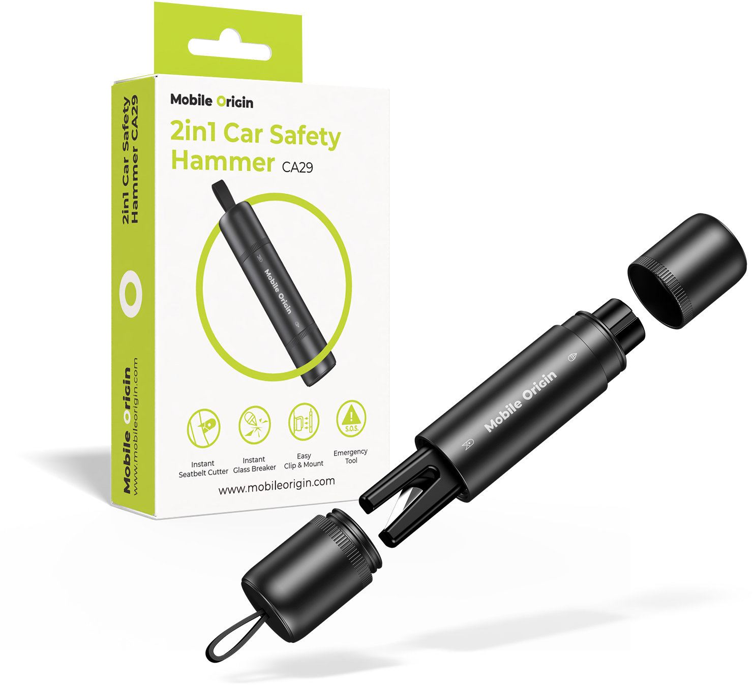 Mobile Origin 2 in 1 Car Safety Hammer CA29
