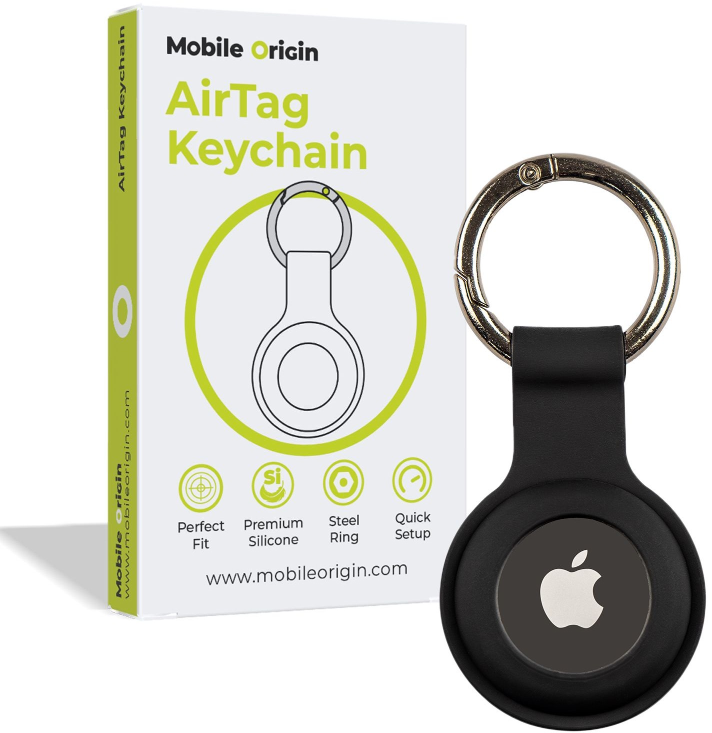 Mobile Origin Airtag KeyChain, black