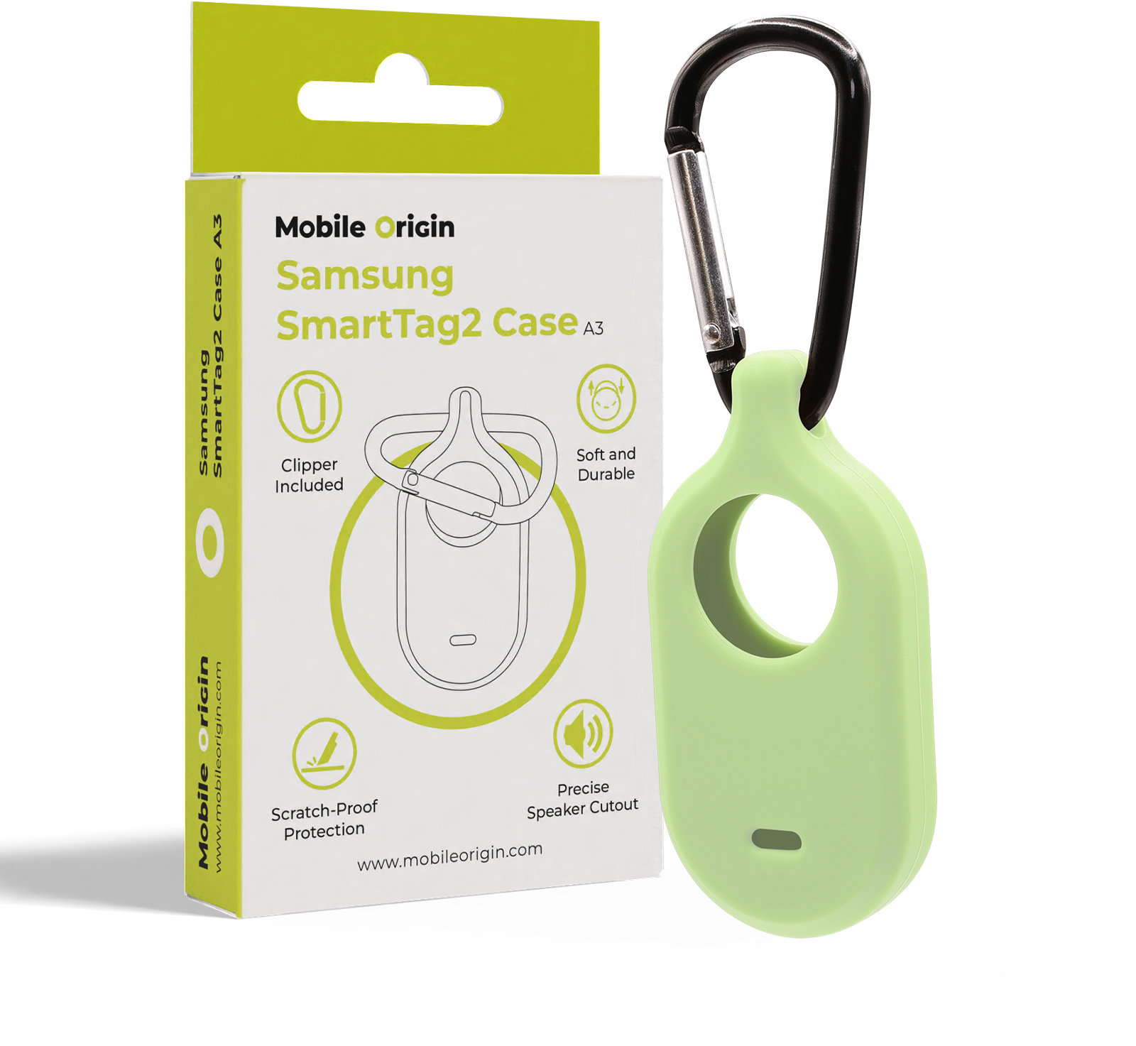 Mobile Origin Samsung SmartTag2 Case Fosfor green