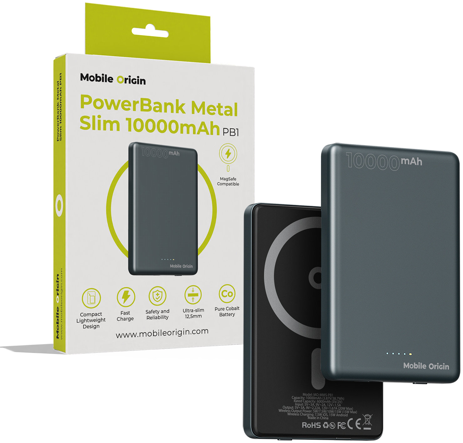 Mobile Origin Powerbank Metal Slim 10000 mAh PB1