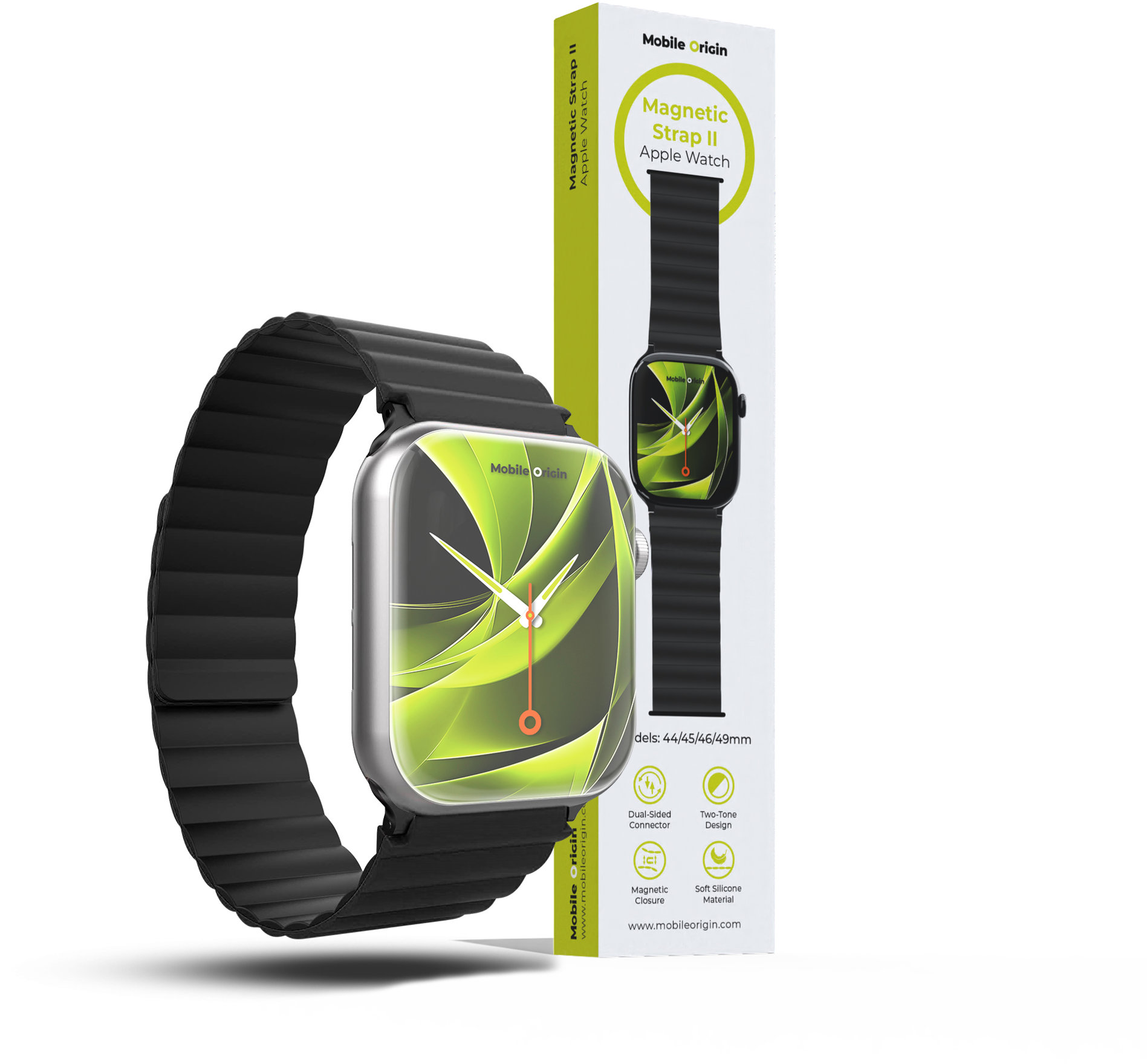 Mobile Origin Magnetic Band II Apple Watch 49 mm/46 mm/45 mm/44 mm Black/Black