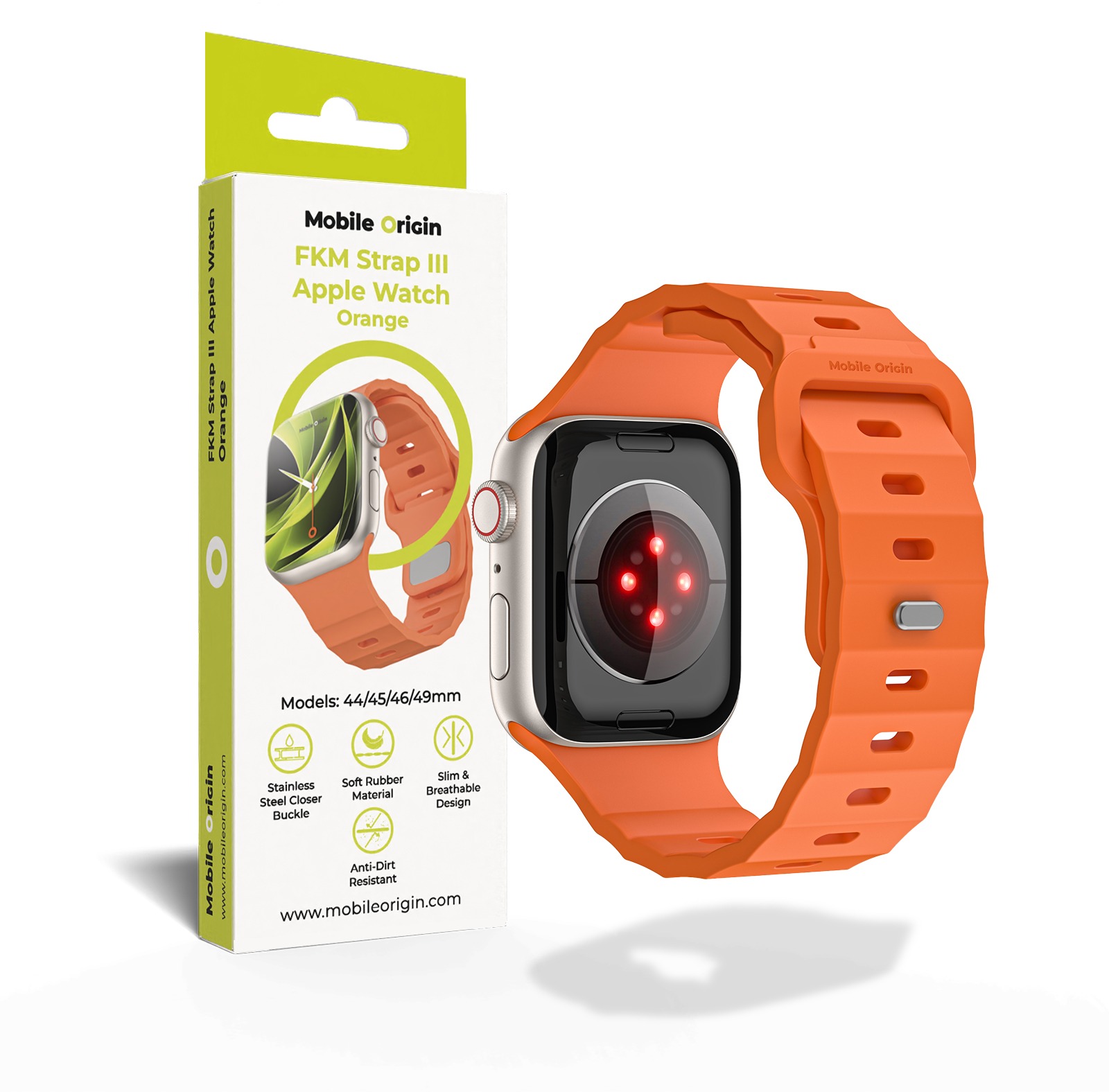 FKM Remienok III na Apple Watch 44/45/46/49 mm – Oranžový
