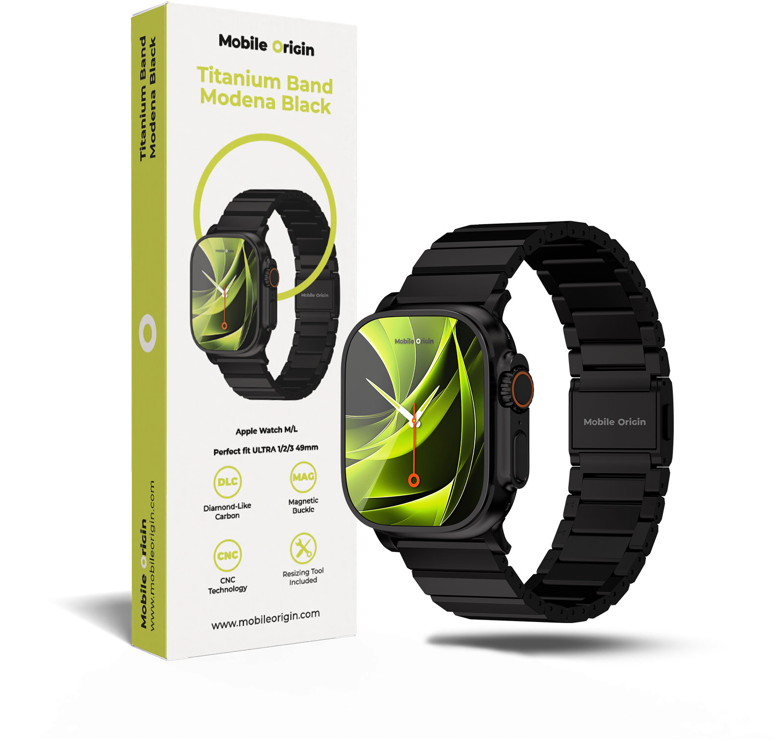 Mobile Origin Titanium Band Modena Apple Watch Ultra 49mm Black