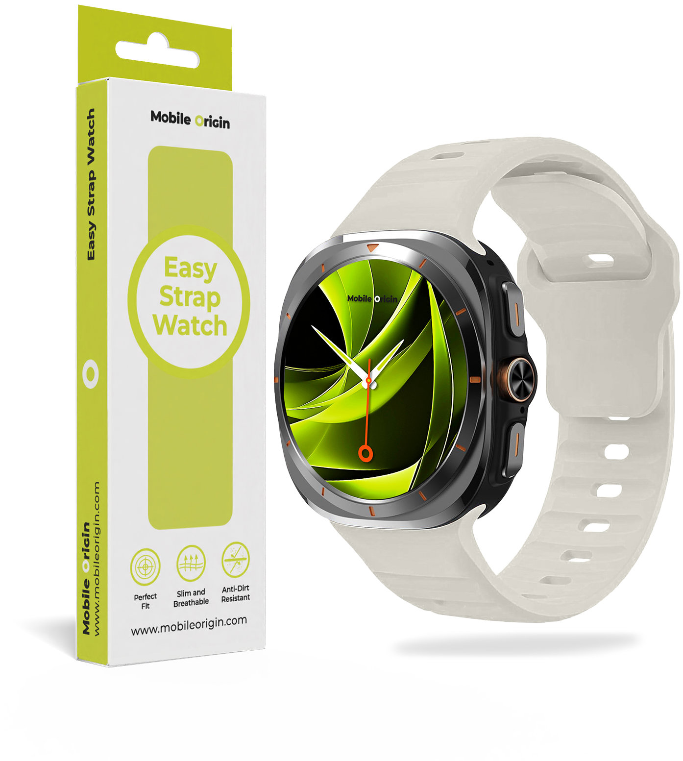 Mobile Origin Easy Strap Silicone Galaxy Watch Ultra 47 mm Starlight