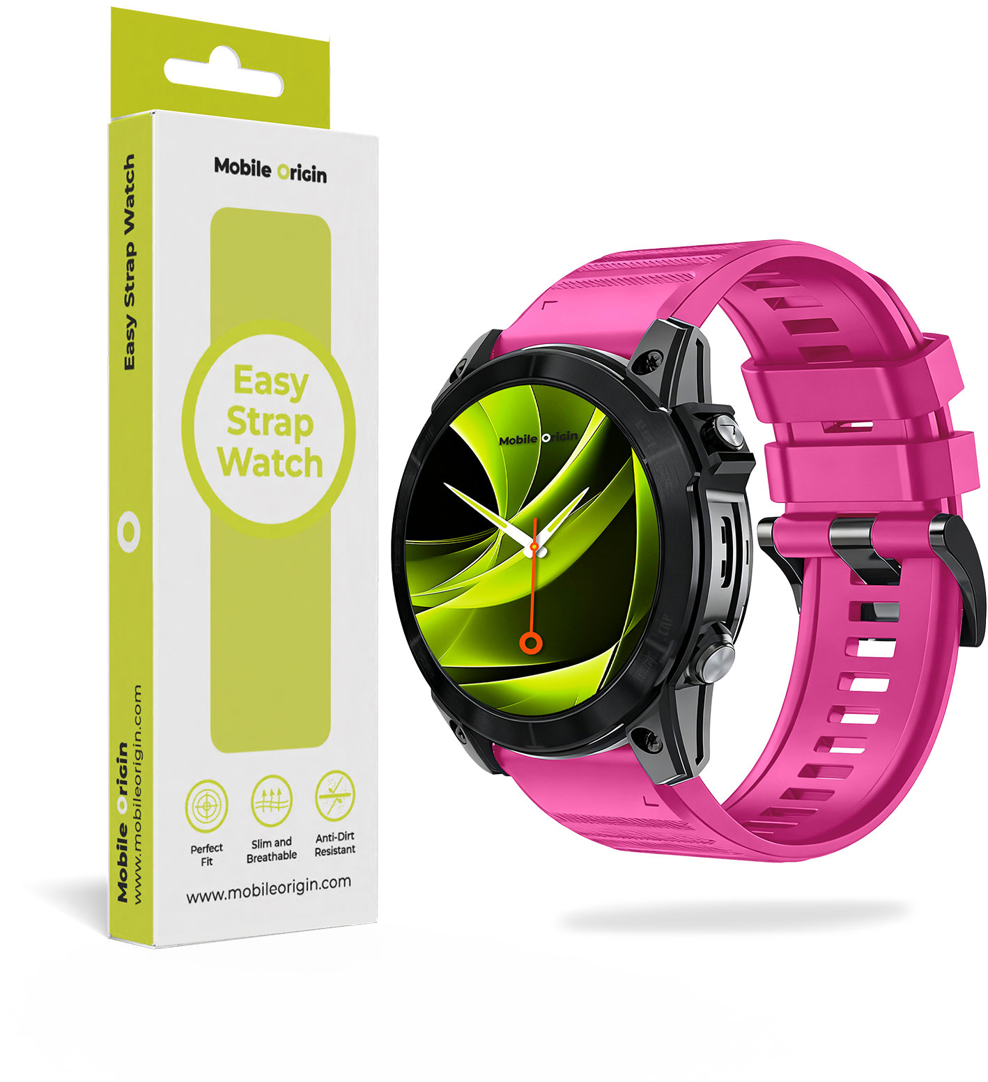 Mobile Origin Easy Strap ES2 Quick Fit for Garmin, 20mm Pink