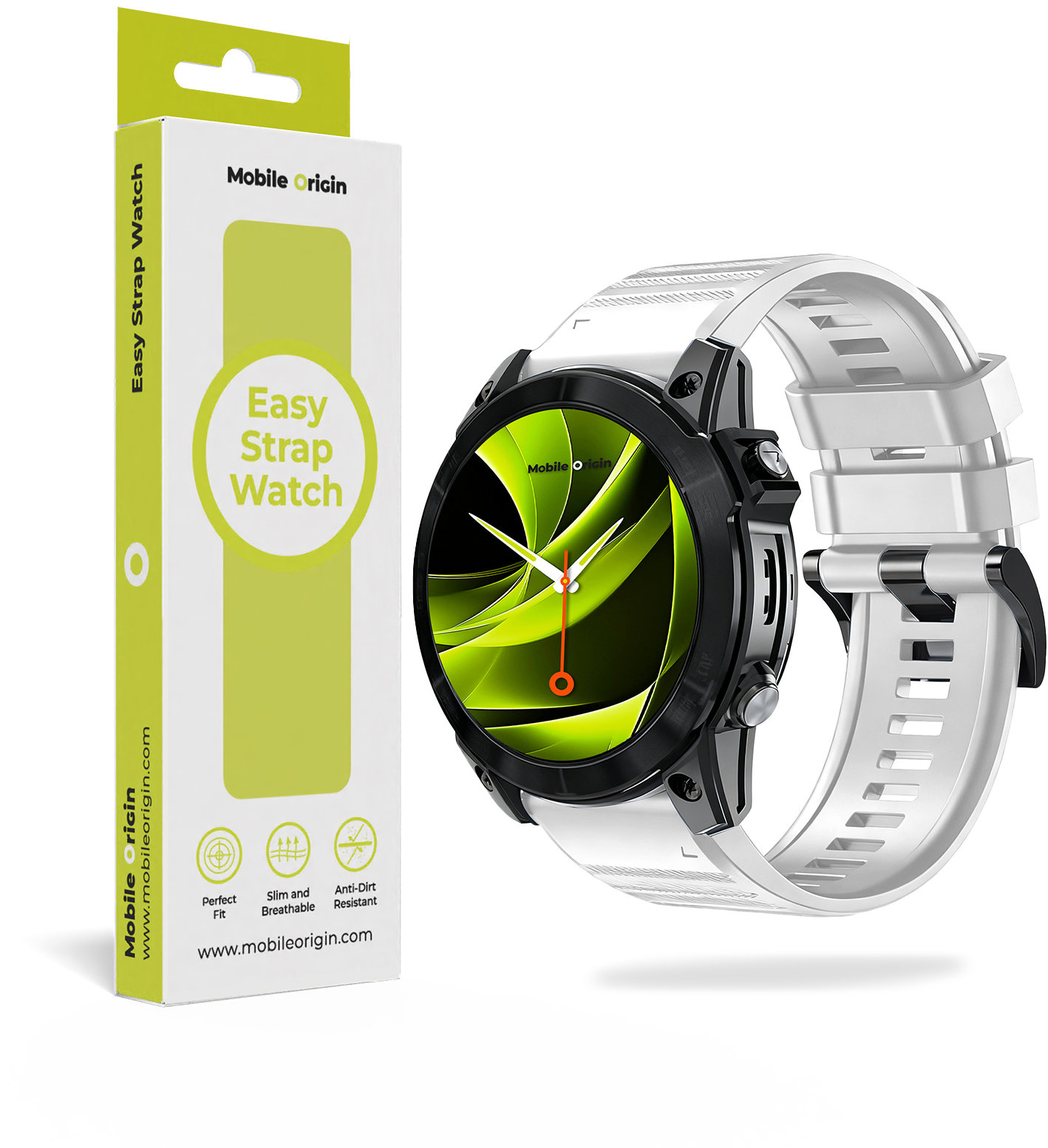Mobile Origin Easy Strap Silicone for Garmin, 20mm White