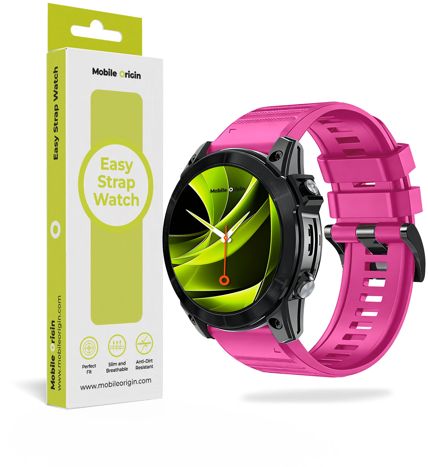 Mobile Origin Easy Strap Quick Fit for Garmin, 22mm Pink