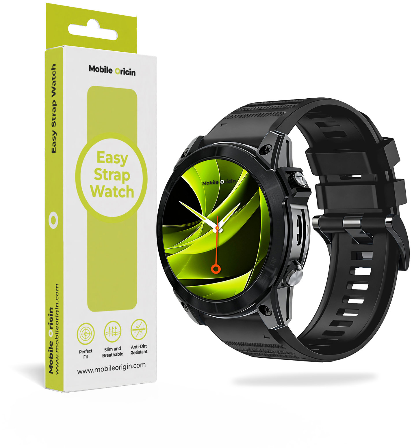 Mobile Origin Easy Strap Quick Fit for Garmin, 26mm Black