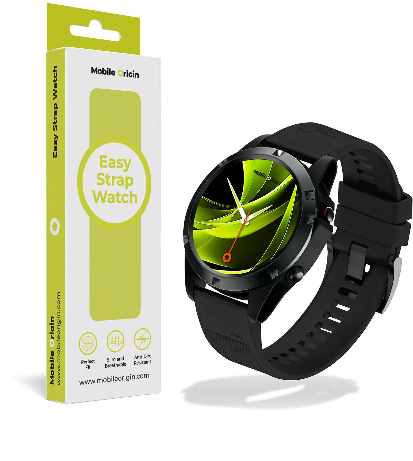 Mobile Origin Easy Strap Quick Fit for Garmin, 20 mm Black