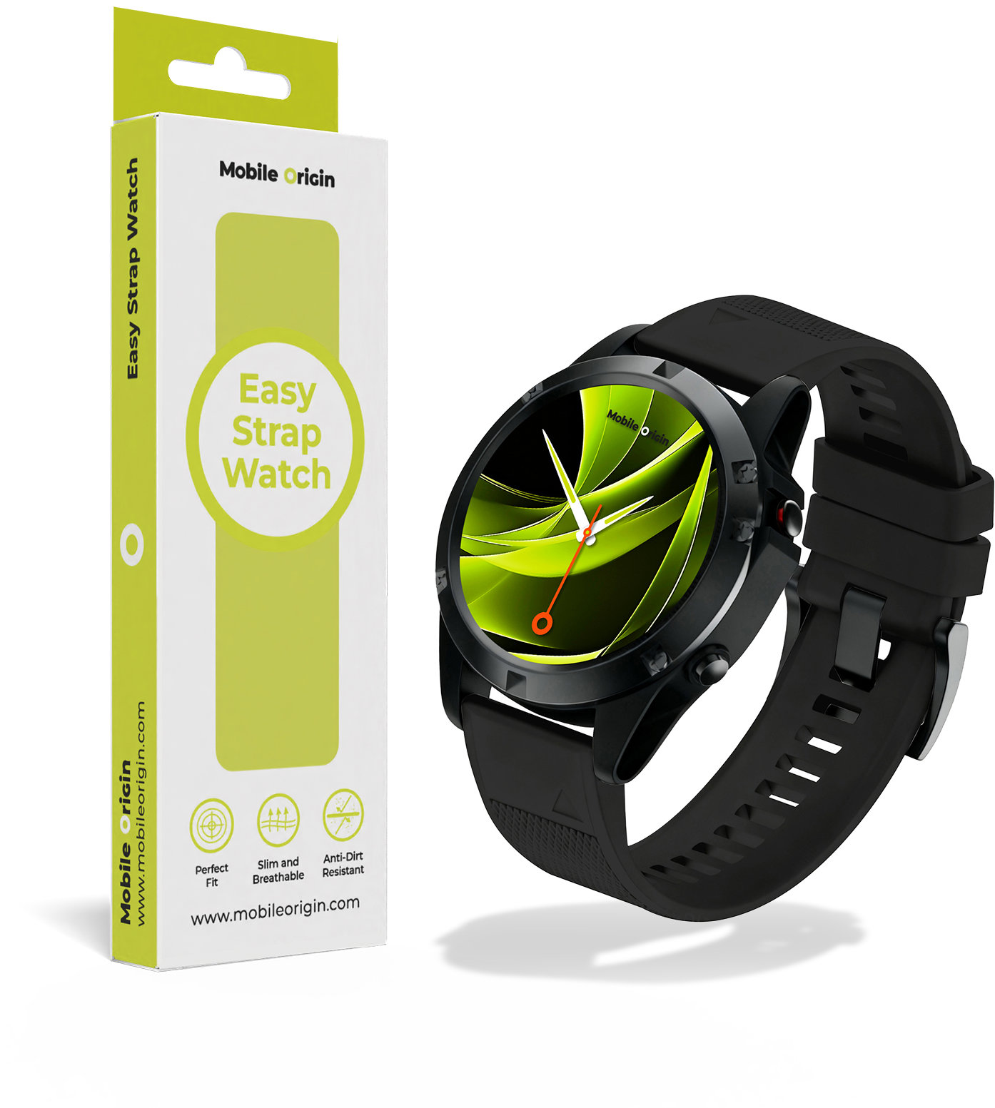 Mobile Origin Easy Strap ES1 Quick Fit for Garmin, 22mm Black