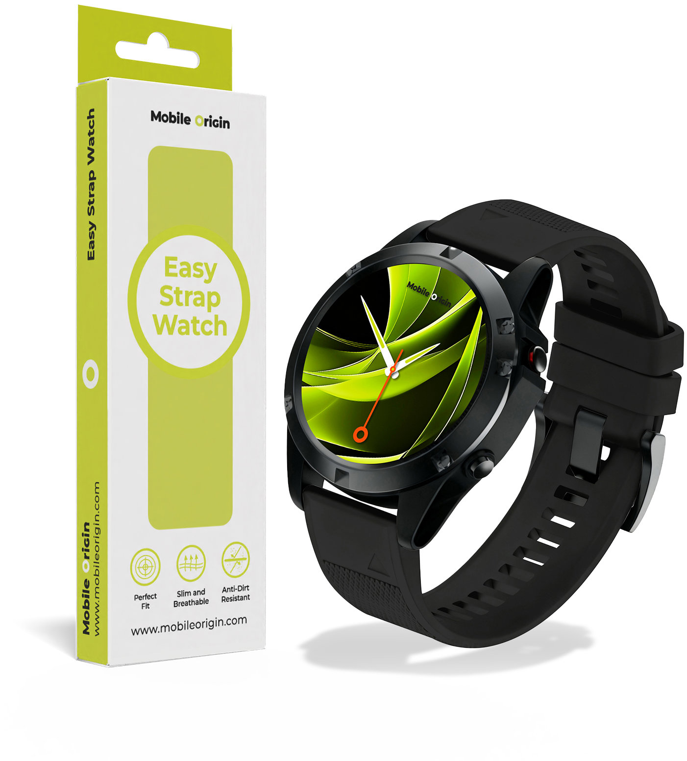 Mobile Origin Easy Strap Quick Fit for Garmin, 26mm Black