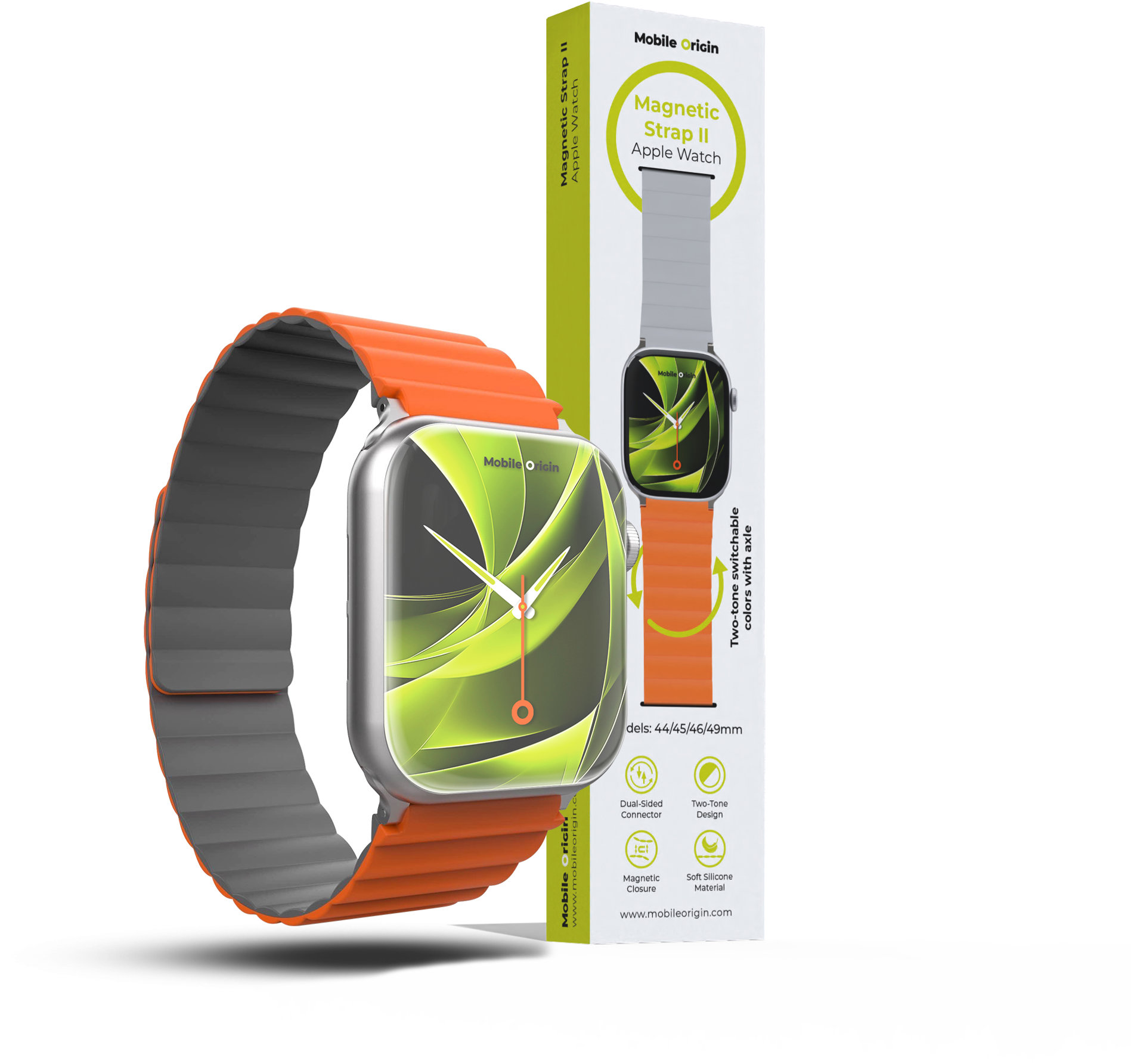 Mobile Origin Magnetic Band II Apple Watch 49 mm/46 mm/45 mm/44 mm Orange/Grey
