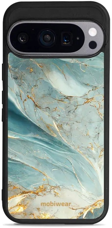 Mobiwear Glossy lesklý pre Google Pixel 9 Pro – Zelenkavý mramor