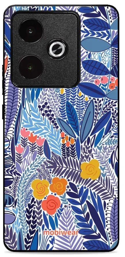 Mobiwear Glossy lesklý pre Realme GT 7T – Modrá kvetena