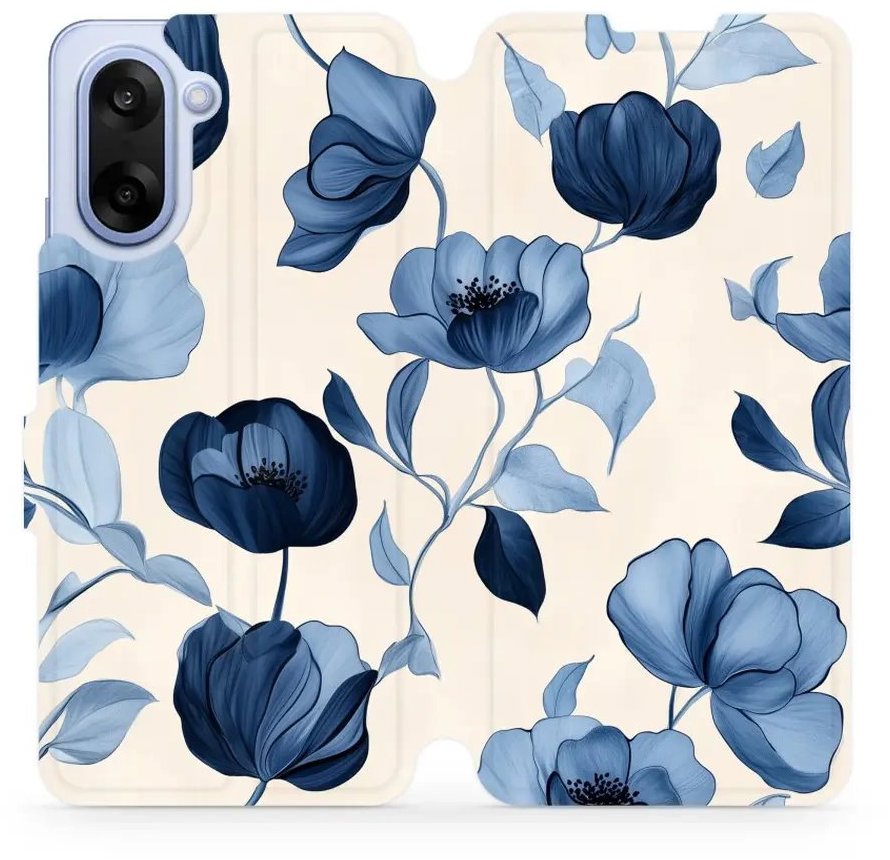 Mobiwear flip knižkové pre OnePlus Nord CE5 – Modré kvety