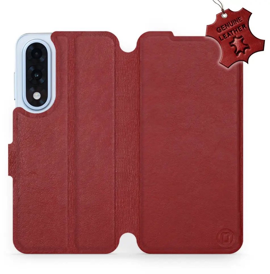 Mobiwear Kožené flip knižkové pre OnePlus Nord 5 – Tmavo červené