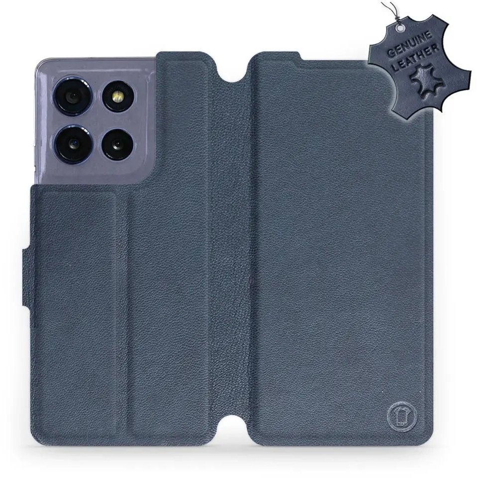 Mobiwear Kožené flip knižkové pre Motorola Moto G86 5G – Modré