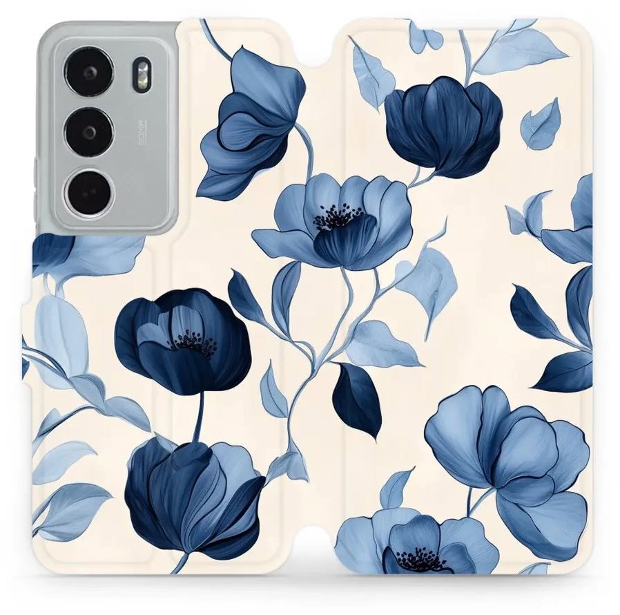 Mobiwear flip knižkové pre Realme C71 – Modré kvety