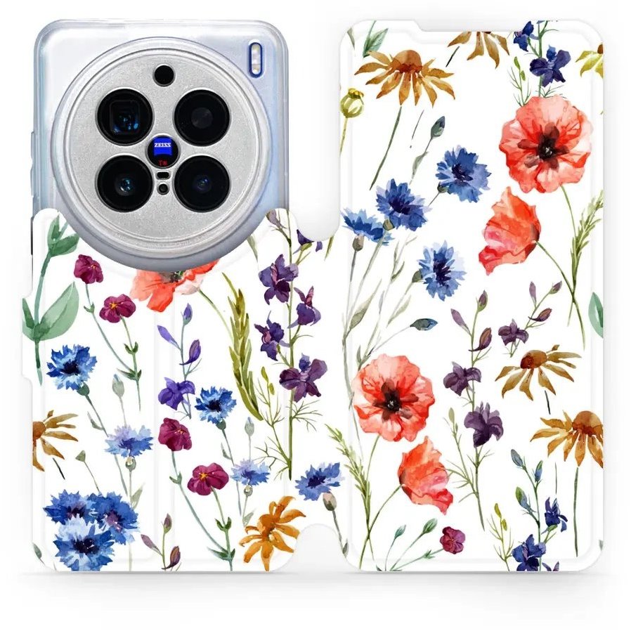 Mobiwear flip knižkové pre Vivo X200 Pro – Kvietky
