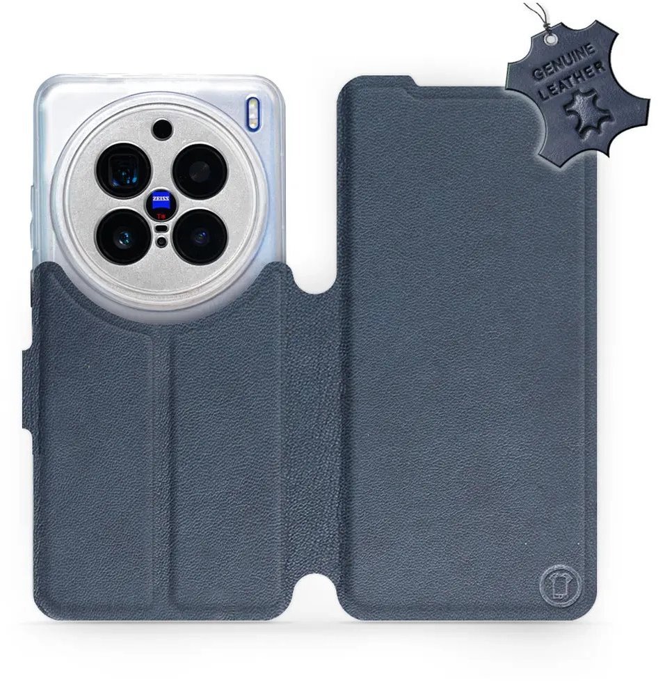 Mobiwear Kožené flip knižkové pre Vivo X200 Pro – Modré