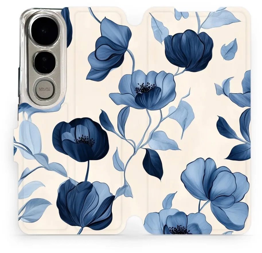 Mobiwear flip knižkové pre Vivo V50 Lite – Modré kvety