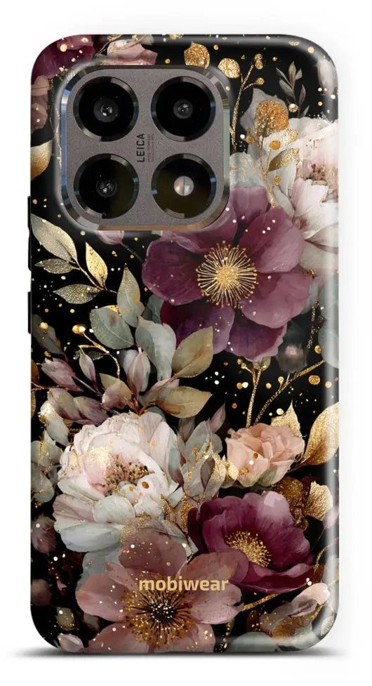 Mobiwear Odolné pouzdro pro Xiaomi 15T - Elite Pro E169E Zlatavé kvítky