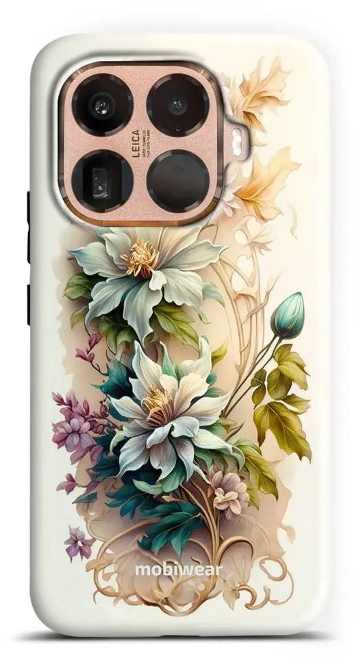 Mobiwear Odolné pouzdro Xiaomi 15T Pro - Elite Pro E014E Krémové květy