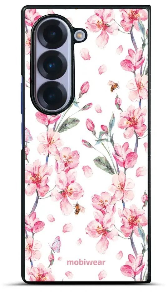 Mobiwear Lesklé pouzdro Glossy pro Samsung Galaxy Z Fold6 - G033G růžové květy