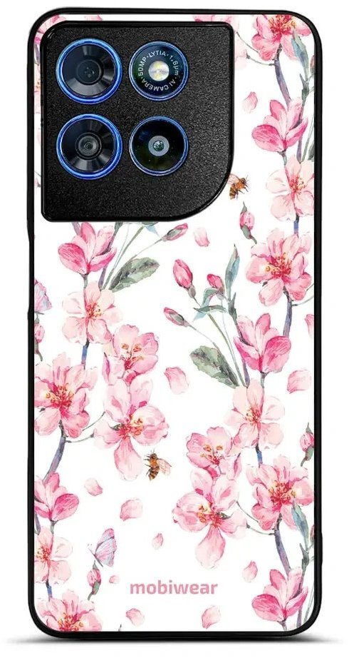 Mobiwear Lesklé pouzdro Glossy pro Motorola Moto G57 Power - G033G růžové květy