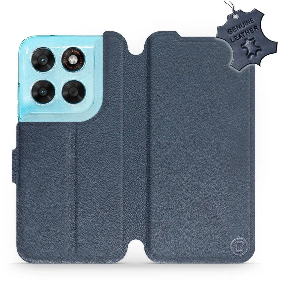 Mobiwear Kožené flip pouzdro pro Motorola Moto G87 - modré