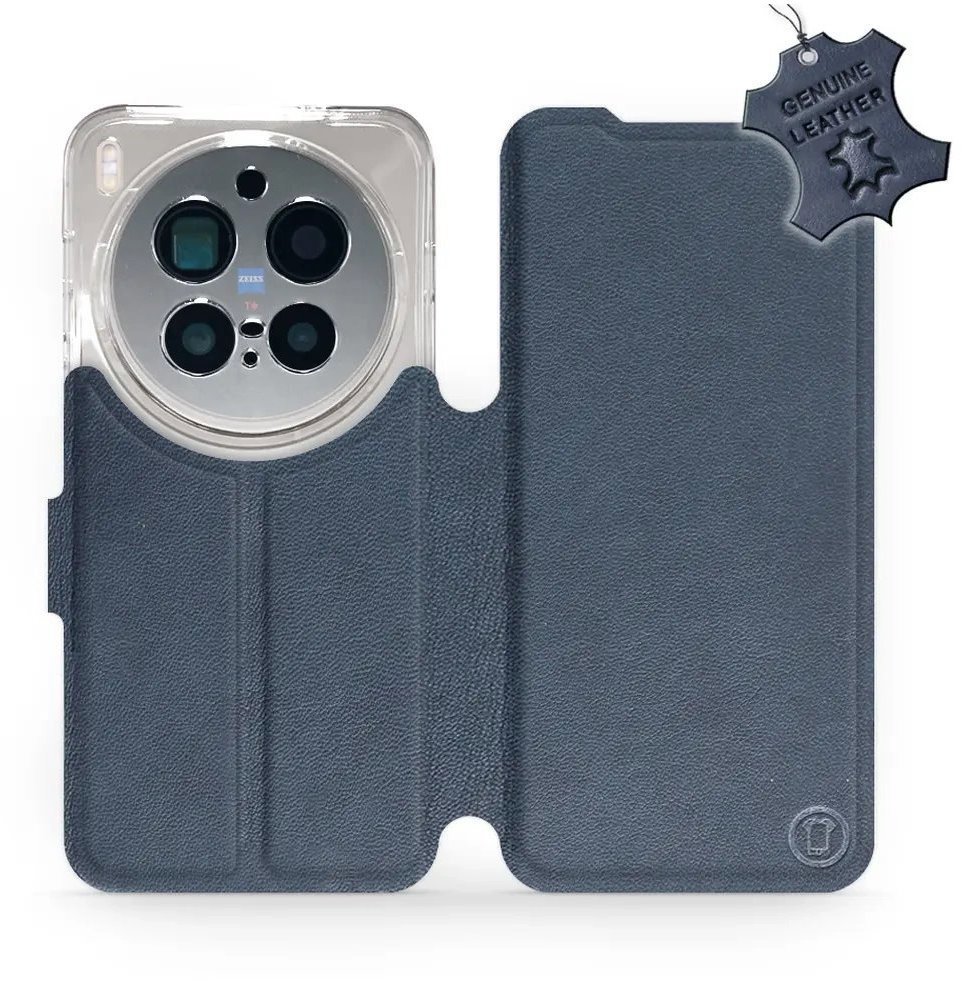Mobiwear Kožené Flip puzdro pre Vivo X300 Pro modré