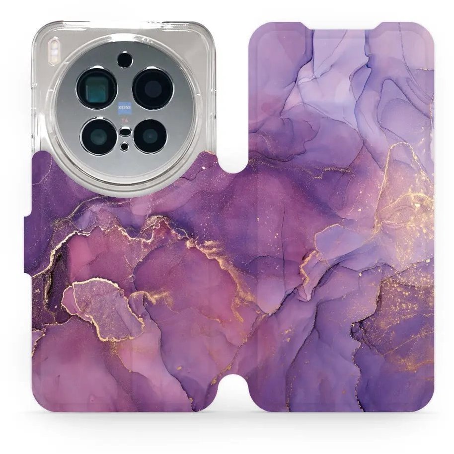 Mobiwear Flip puzdro pre Vivo X300 Pro fialový mramor