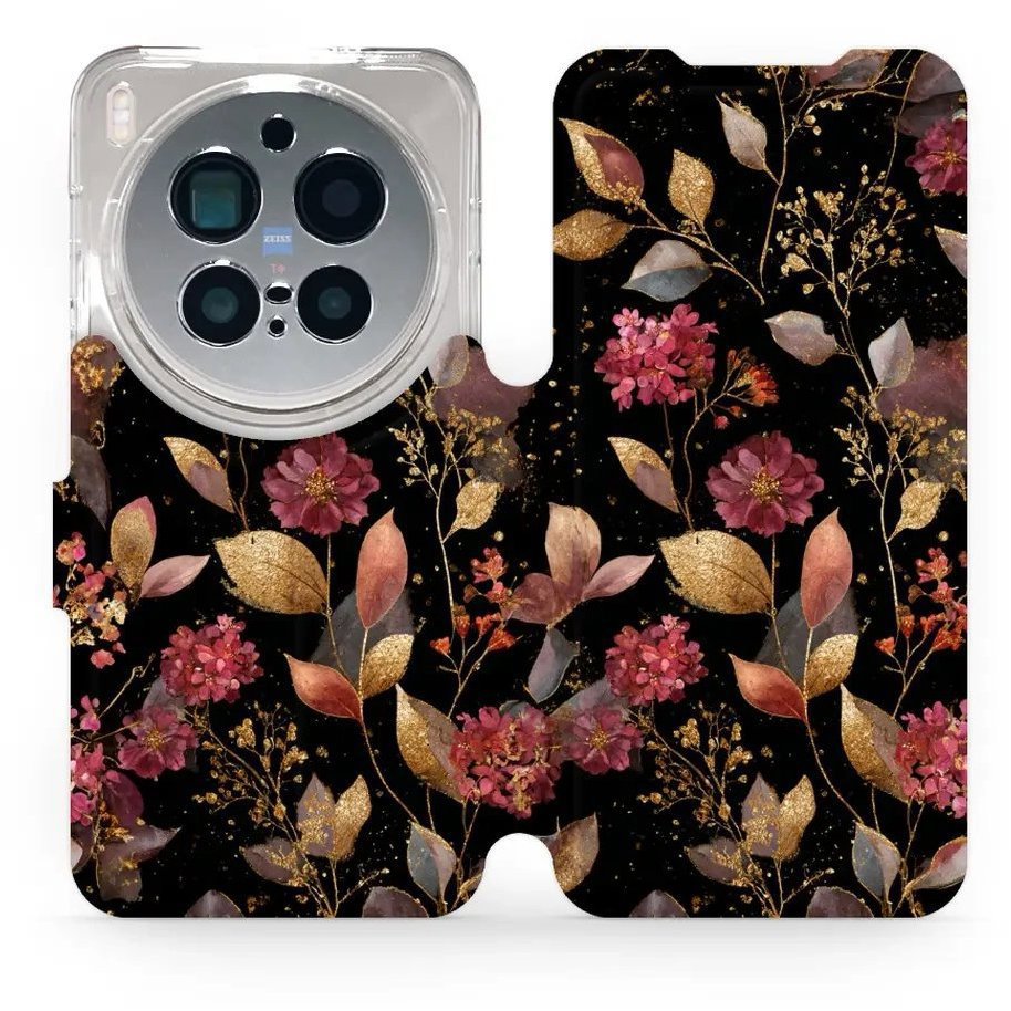 Mobiwear Flip puzdro pre Vivo X300 Pro zlatisté lístky