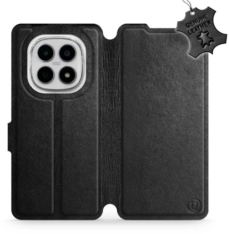 Mobiwear Kožené flip puzdro pre Xiaomi Redmi Note 15 4G čierne