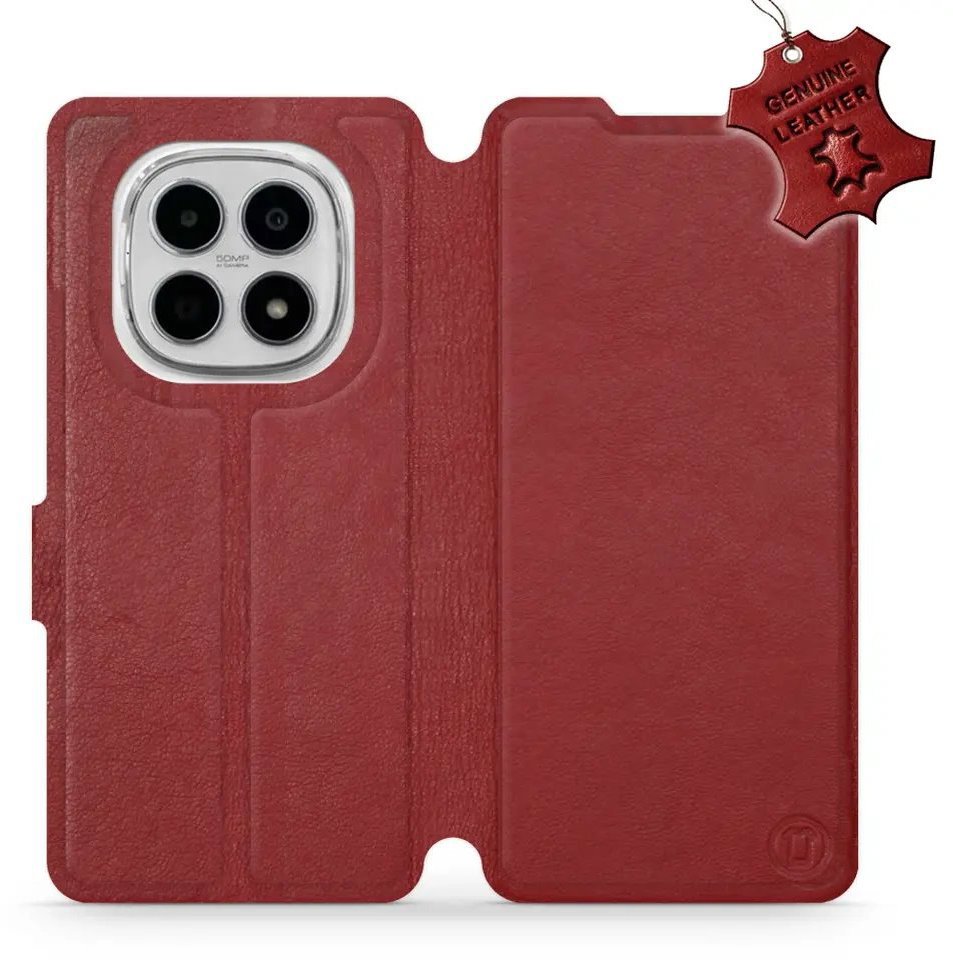 Mobiwear Kožené flip puzdro pre Xiaomi Redmi Note 15 4G červené