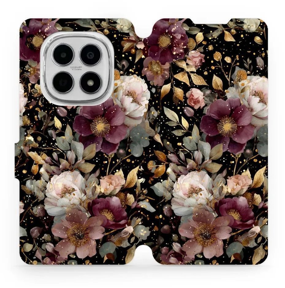 Mobiwear Flip puzdro pre Xiaomi Redmi Note 15 4G zlatisté kvietky