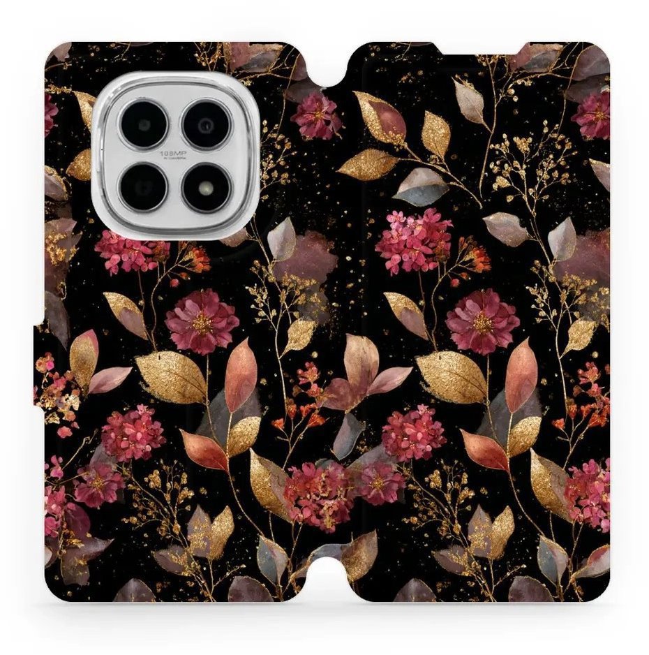Mobiwear Flip puzdro pre Xiaomi Redmi Note 15 4G zlatisté lístky