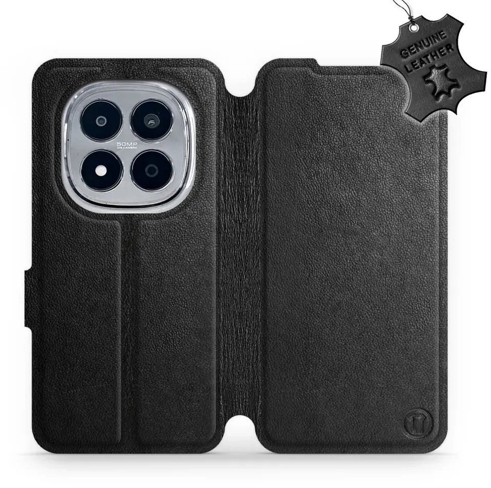 Mobiwear Kožené flip puzdro pre Xiaomi Redmi Note 15 Pro+ 5G čierne