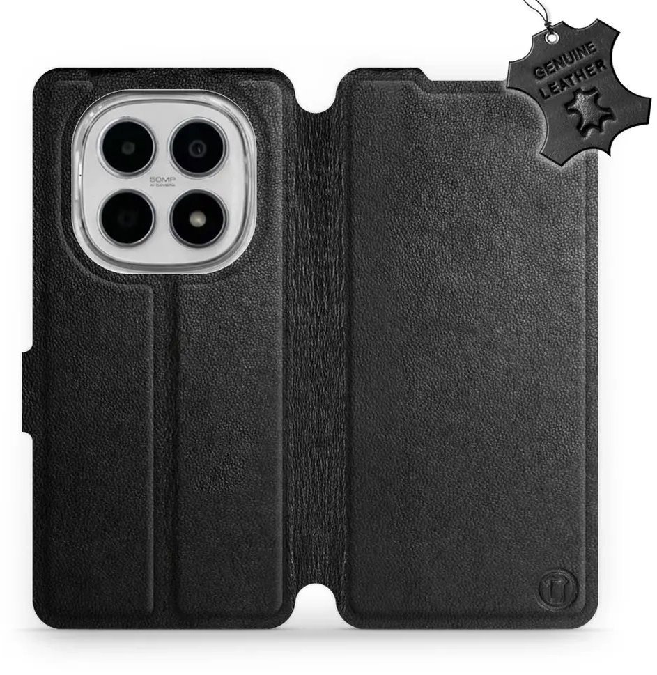Mobiwear Kožené flip puzdro pre Xiaomi Redmi Note 15 5G čierne
