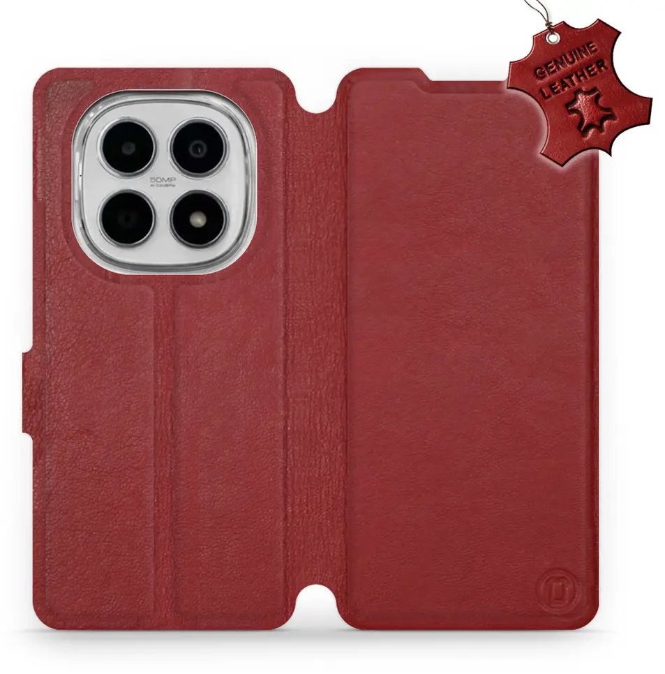 Mobiwear Kožené flip puzdro pre Xiaomi Redmi Note 15 5G červené