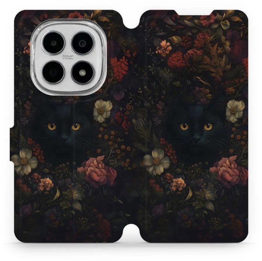 Mobiwear Flip puzdro pre Xiaomi Redmi Note 15 5G tmavé mačky